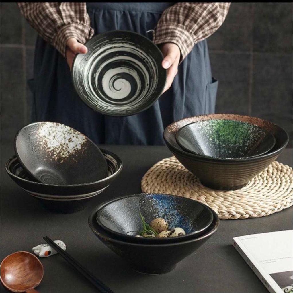 Jual Mangkok Ramen Bowl Round Aesthetic Japanese Ceramic Ramen