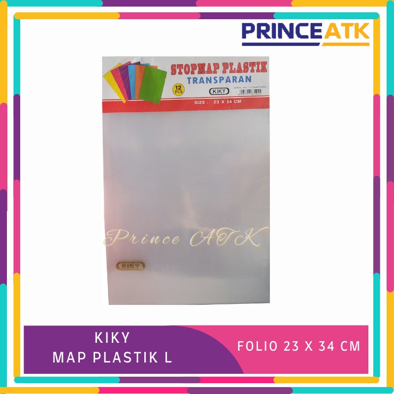 Jual Map Plastik L Isi Pcs Merk Kiky Transparant Ukuran Folio