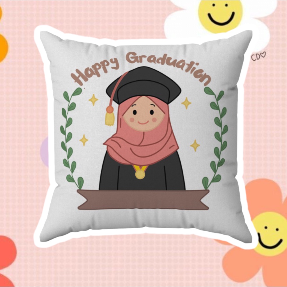 Jual CUSTOM BANTAL 2 SISI KADO WISUDA ULANG TAHUN SOUVENIR Shopee