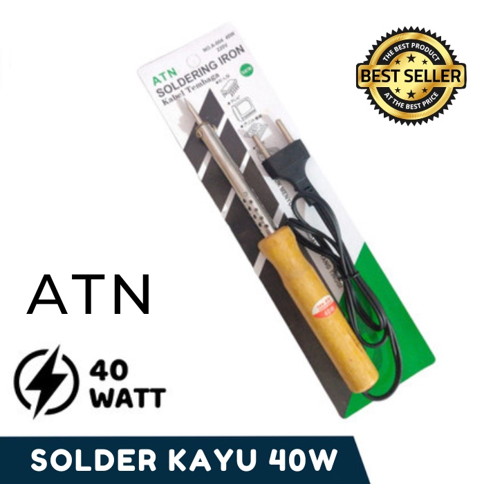 Jual Solder Kayu Watt Atn Listrik Wooden Soldering Iron W Gagang