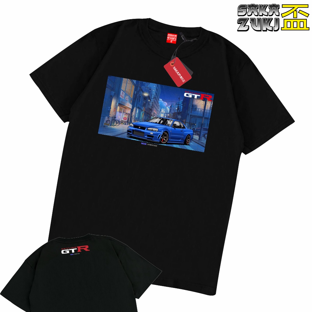 Jual SAKAZUKI Kaos Baju Mobil NISSAN SKYLINE GTR R34 Kaos Otomotif JDM