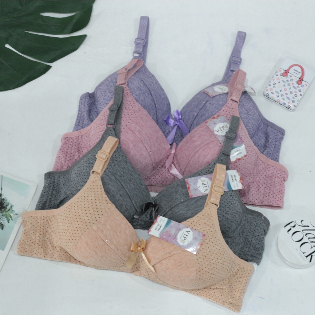 Jual BRA BH JUMBO CUP BESAR SEMI MOTIF NO KAWAT KAIT 3 VIP 8 CM981