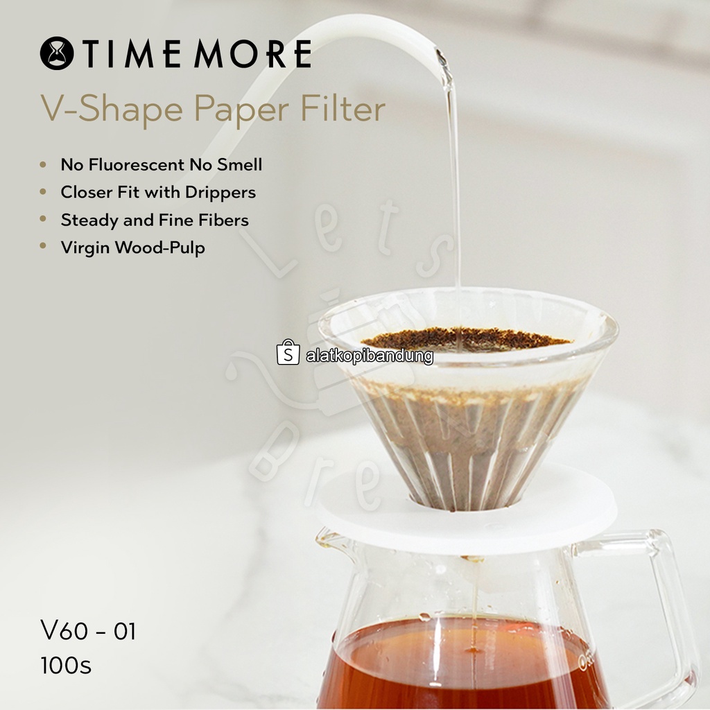 Jual Timemore Paper Filter V60 01 02 100s Kertas Saring Kopi Made In