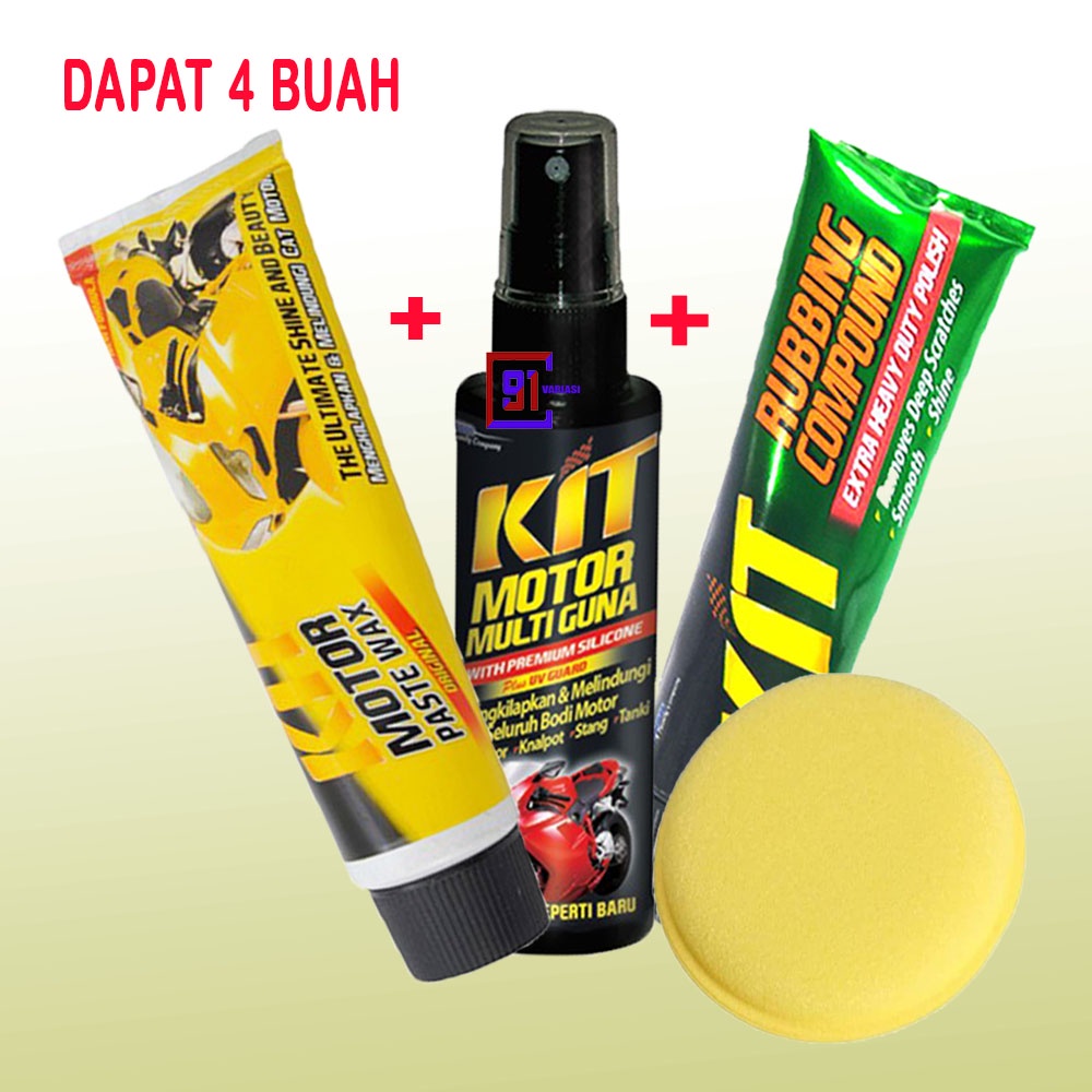 Jual Paket Pengkilap Body Motor Kit Original Paste Kit Rubbing