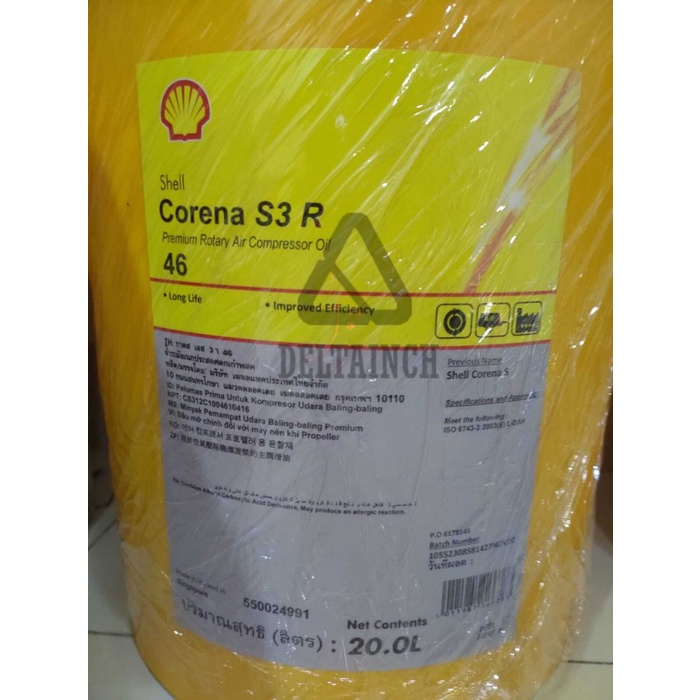 Jual Tempat Oli Oli Shell Corena S3 R 46 Oli Kompresor Screw Pail