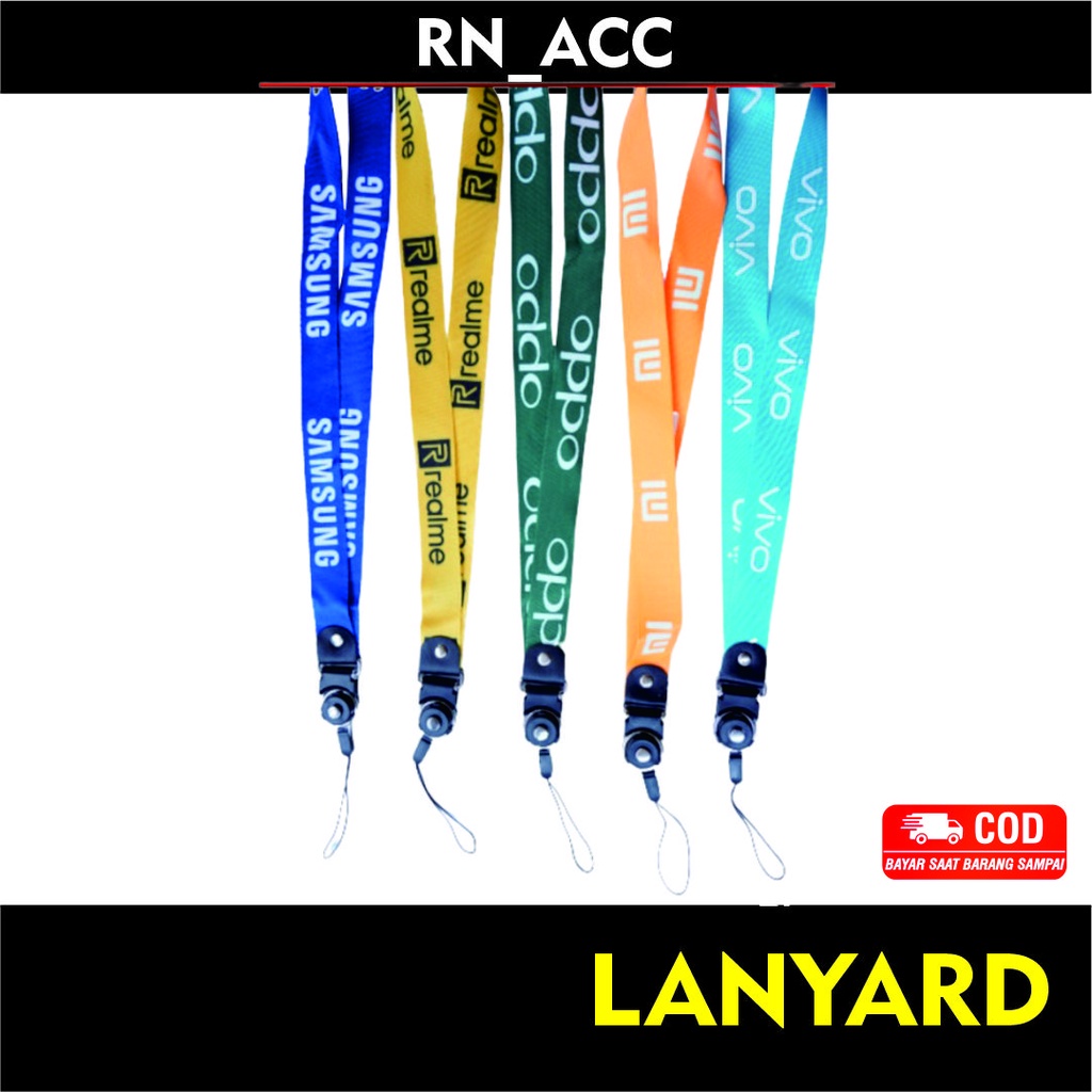 Jual Lanyard Gantungan Tali Hp Id Card Kunci Brand Merk Handphone Lebar