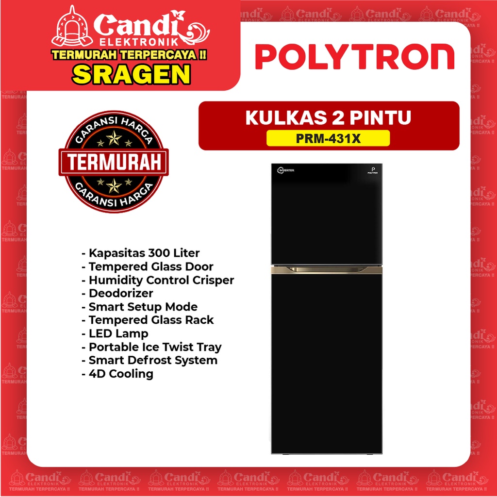 Jual POLYTRON Kulkas 2 Pintu 300 Liter PRM 431X Shopee Indonesia