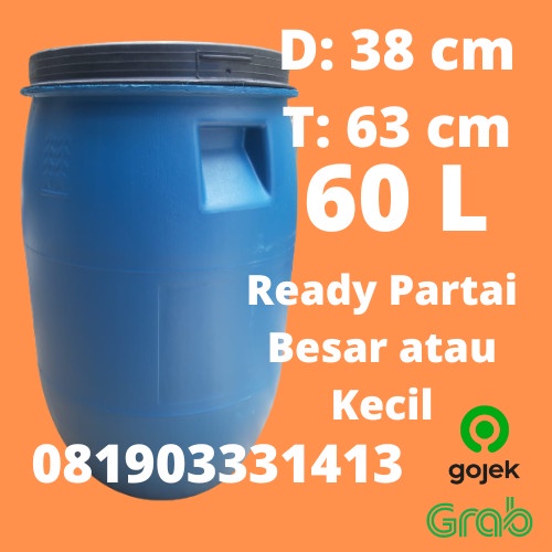 Jual Tong Drum Air Drum Tempat Sampah Plastik Tebal Liter L