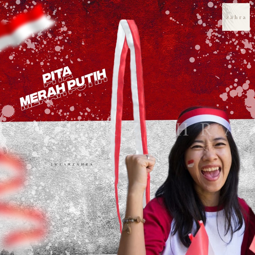 Jual PITA MERAH PUTIH Ribbon Kain Bendera Kemerdekaan Indonesia 17