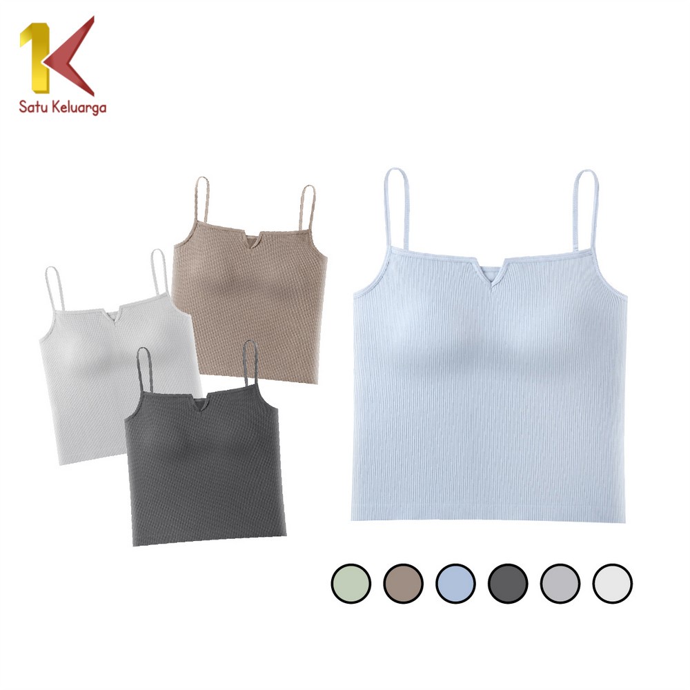 Jual Satukeluarga Surabaya Atasan Wanita Tanktop Bra V Neck Polos P292