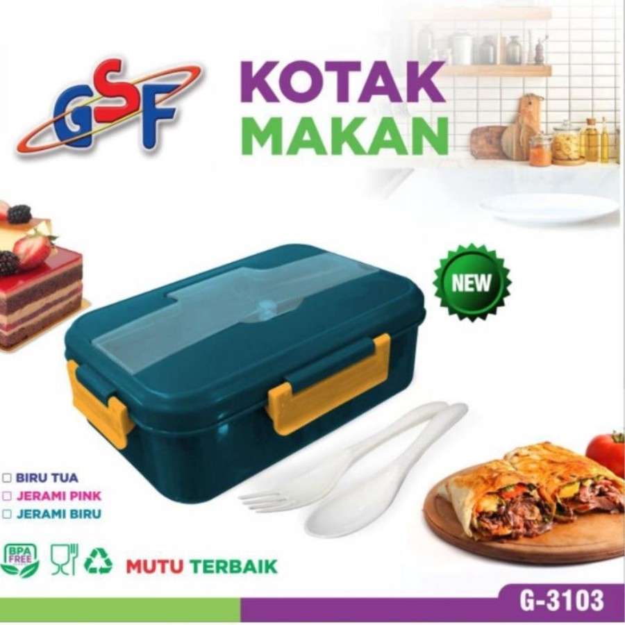 Jual Kotak Tepak Makan Sekat Sendok Garpu Gsf G Tempat Makan