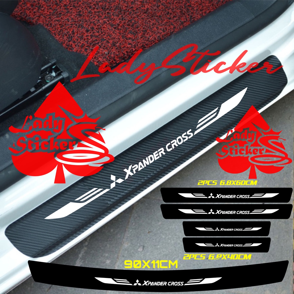 Jual Sill Plate Karbon D Mobil Mitsubishi Xpander Cross Sticker Carbon