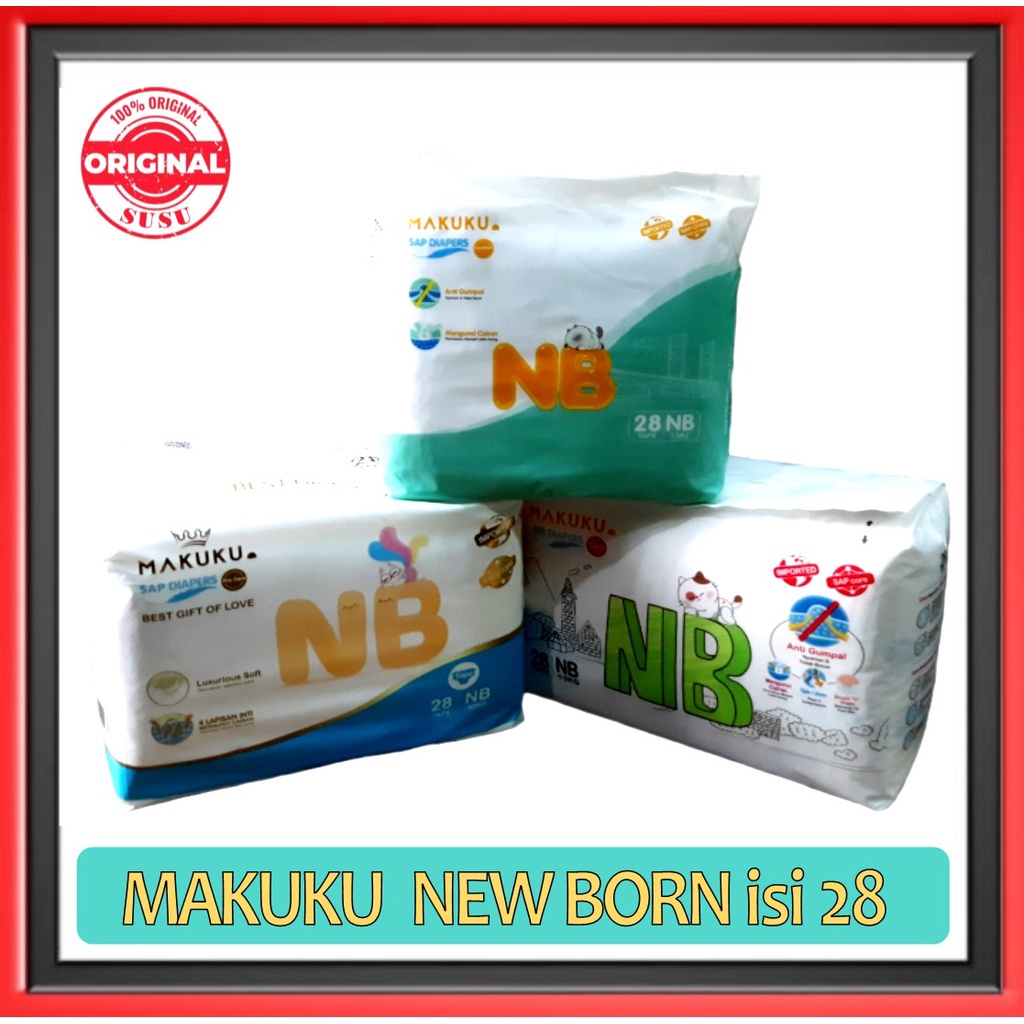 Jual MAKUKU Air Diapers Tape NB 28 Slim Comfort Fit Procare Shopee