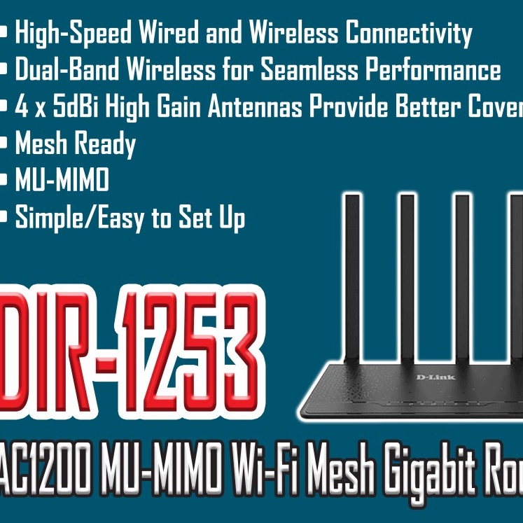 Jual DLINK DIR 1253 AC1200 MU MIMO Wi Fi Mesh Gigabit Router Shopee