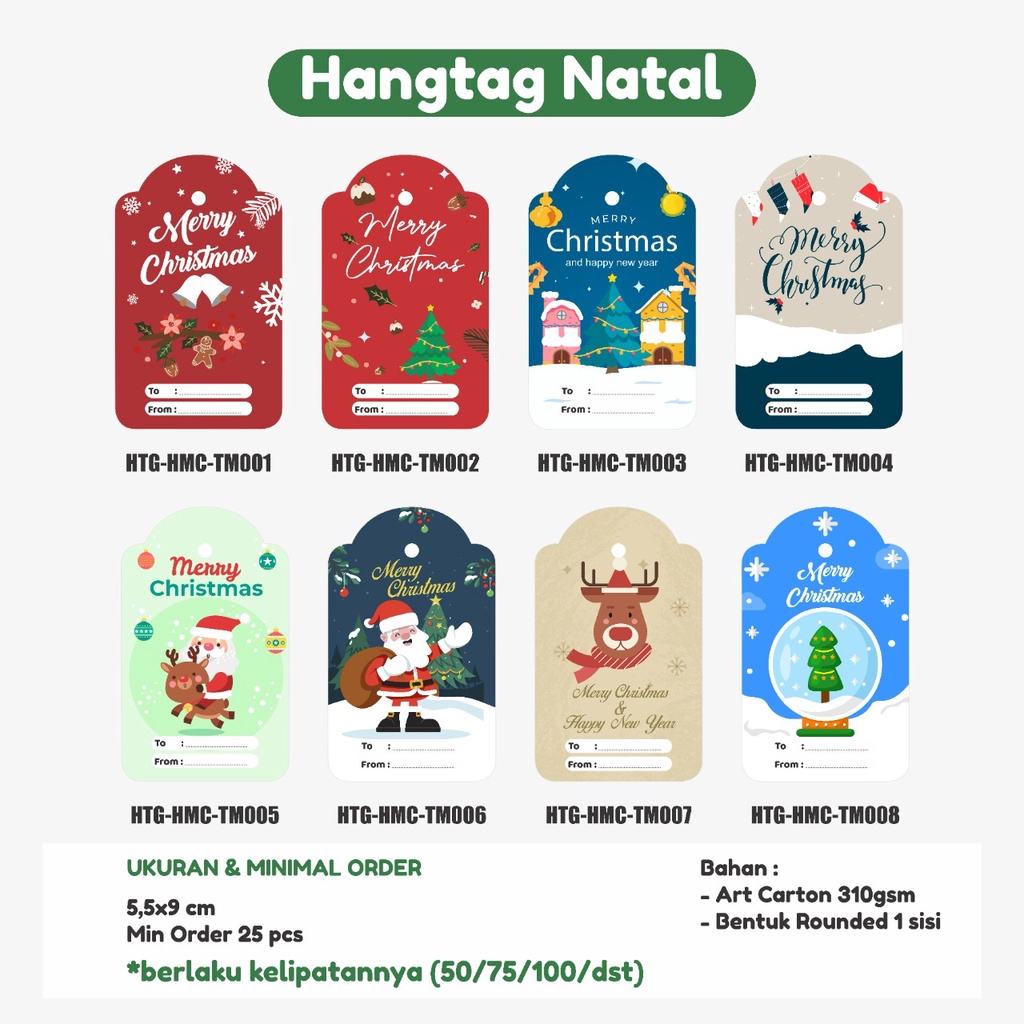 Jual Hang Tag Natal Hangtag Christmas Hampers Gift Kartu Ucapan