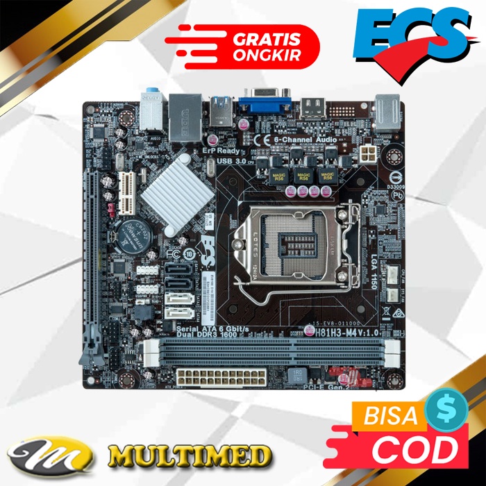 Jual Paket Motherboard Mainboard Mobo LGA 1150 H81 DDR3 Core I3 4130