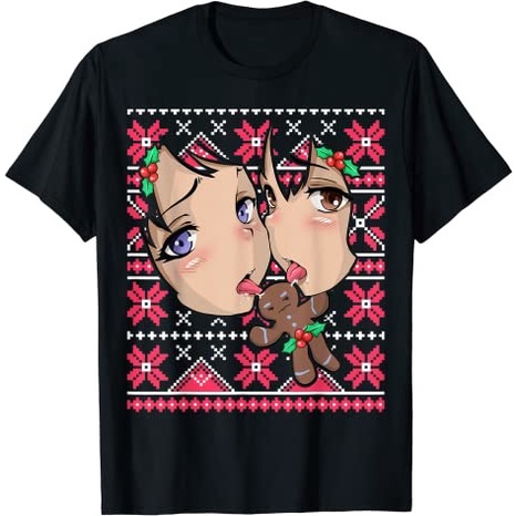 Jual Ugly Christmas Otaku Ahegao Ecchi Etchi Lewd Hentai Kawaii T Shirt