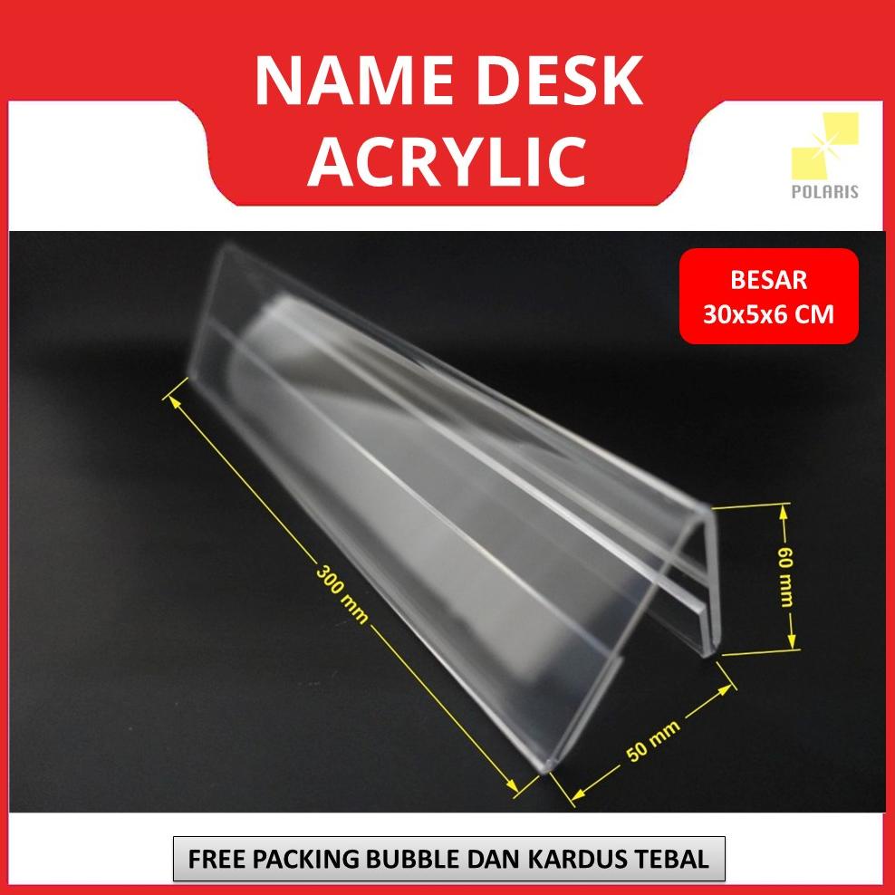 Jual Produk Name Desk Acrylic Sisi Sign Holder Name Plate Clear