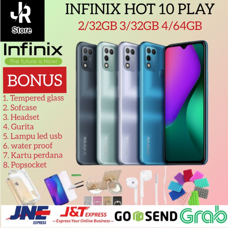 Jual INFINIX HOT 10 PLAY 4GB 64GB 3 32GB GARANSI RESMI INFINIX