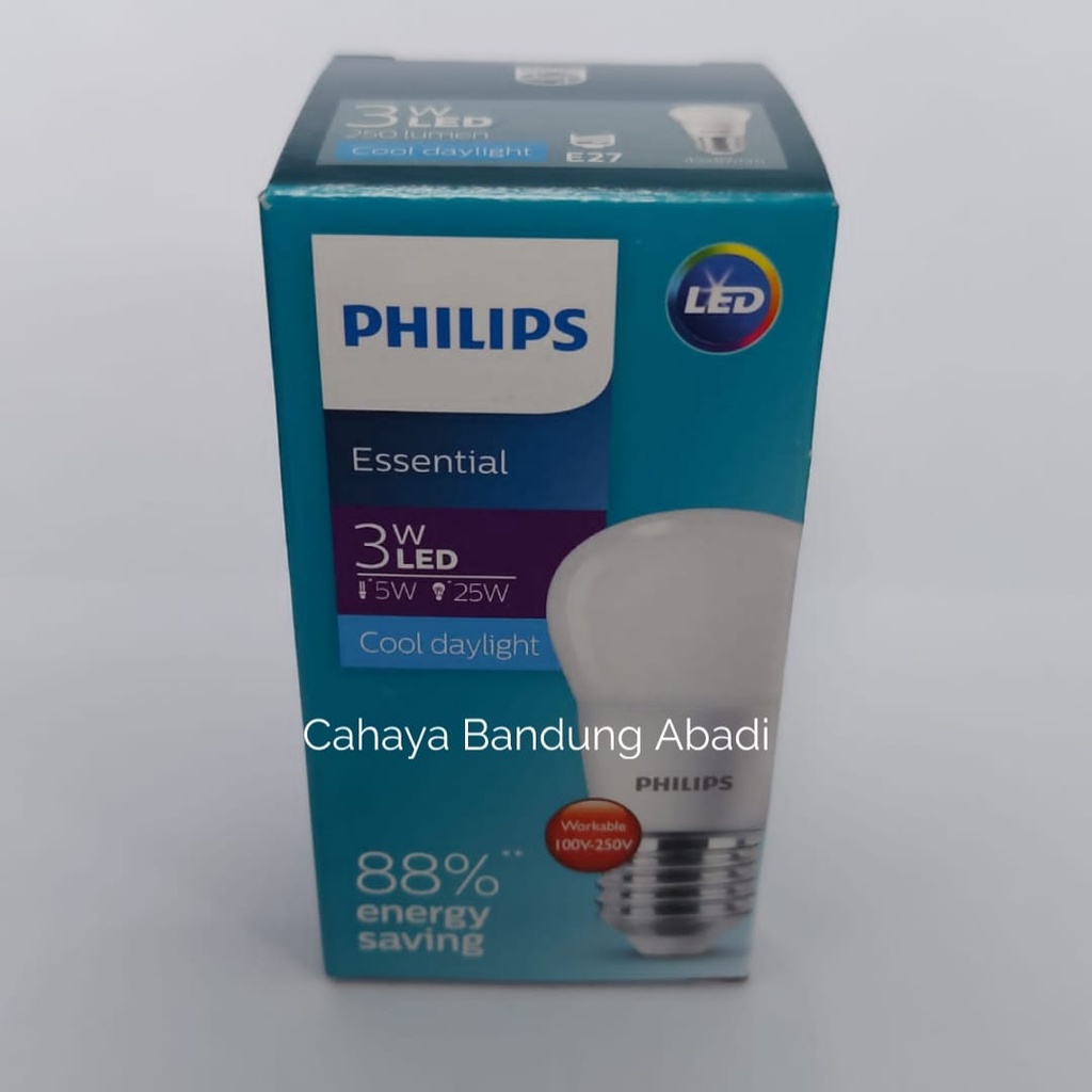 Jual Lampu Philips Essential LED Bulb 3W Putih Cool Daylight 6500K