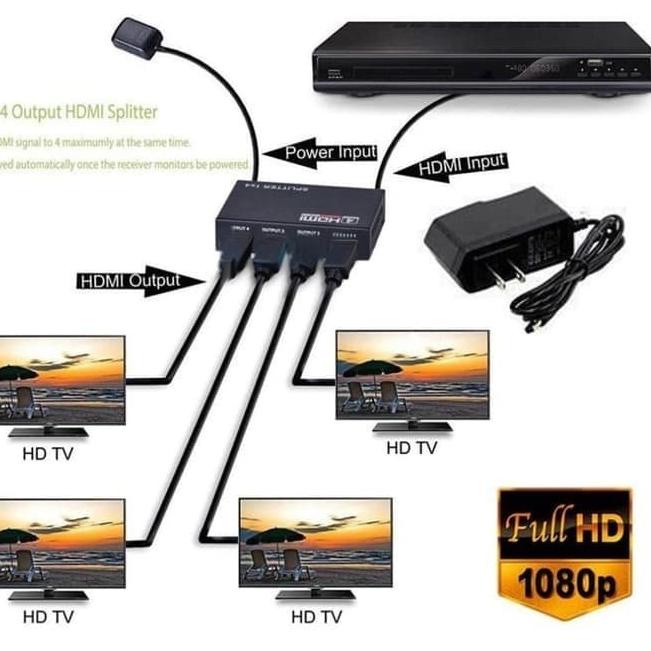 Jual Port Hdmi Splitter In Out Hub Split Repeater Amplifier Full