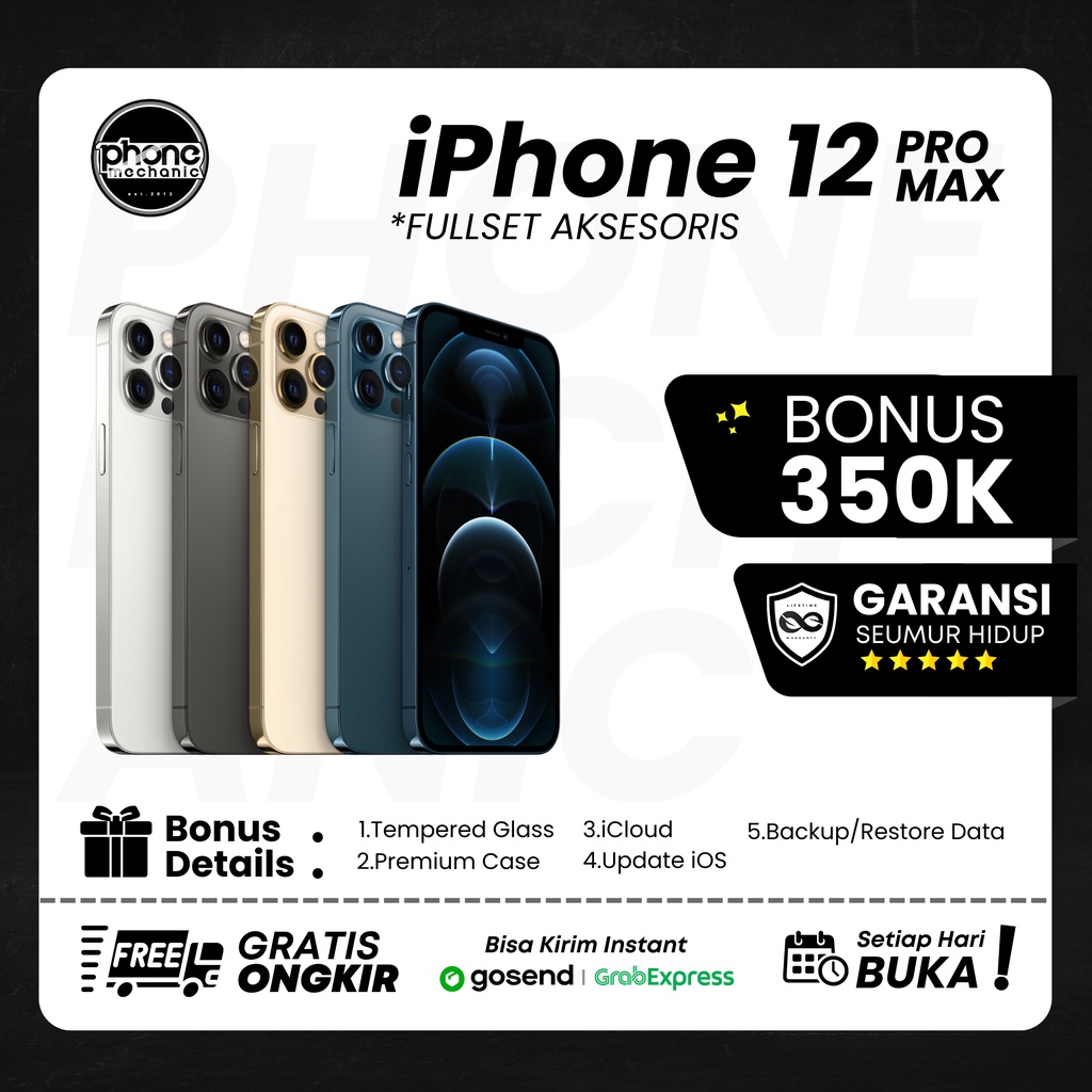 Jual IPhone 12 Pro Max Second Original 128 GB 256 GB Resmi No