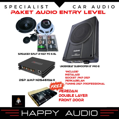 Jual FREE INSTALASI Paket Audio Mobil ENTRY LEVEL DSP Speaker Split 2