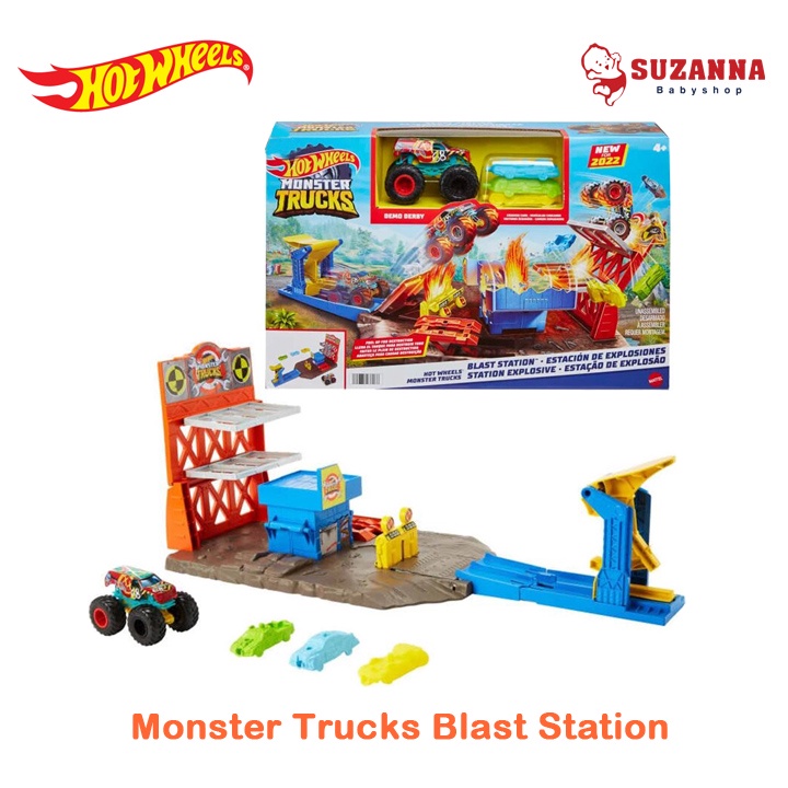 Jual Hot Wheels Monster Trucks Blast Station Shopee Indonesia