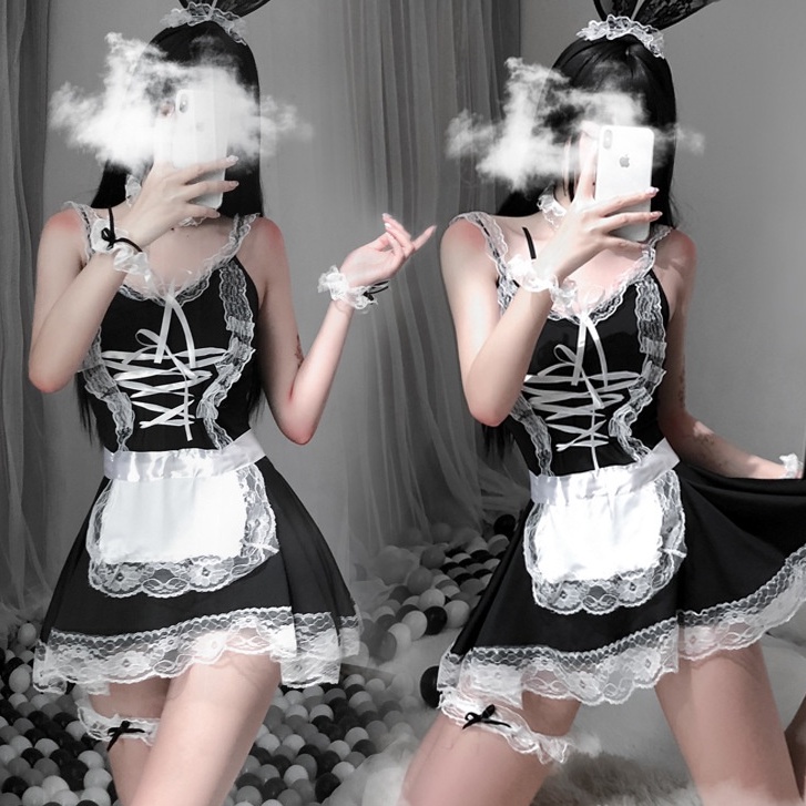 Jual Sexy Lingerie Headband G String Seragam Cosplay French Maid