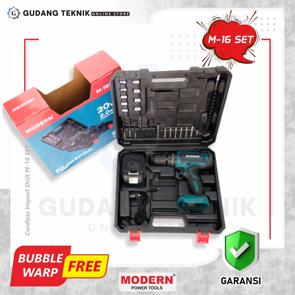 Jual Mesin Bor Baterai Modern M Set V Bor Beton Tembok Cordless