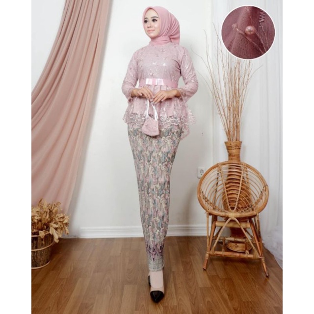 Jual Setelan Kebaya Tulle Pita Aurora Realpict Kebaya Modern Kebaya