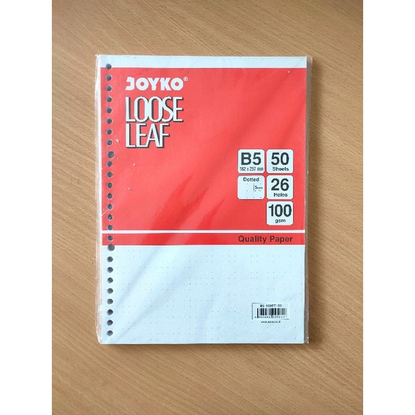 Jual Kertas Loose Leaf B5 TITIK KOTAK Joyko B5 100DT 50 Lembar Shopee