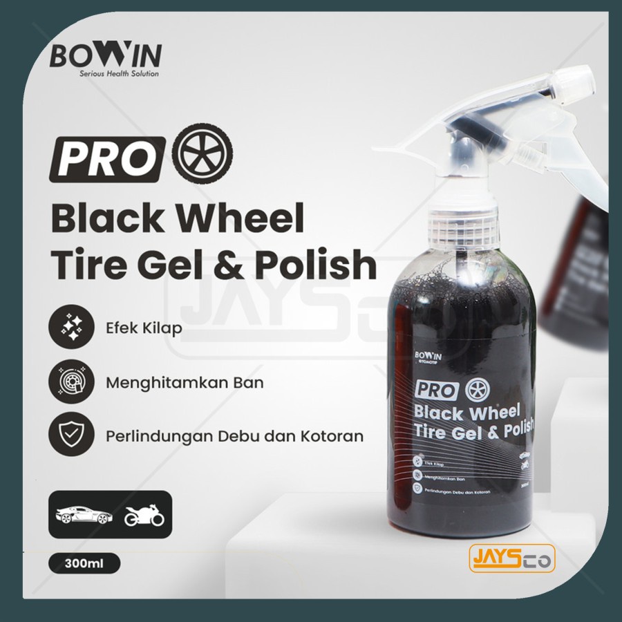 Jual Bowin Black Wheel Tire Gel Polish Semir Pengkilap Pembersih Ban