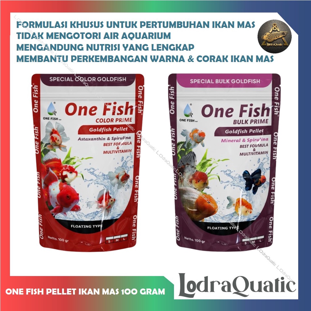 Jual One Fish Pelet Goldfish Pelet Booster Warna Ikan Mas Koki Anti