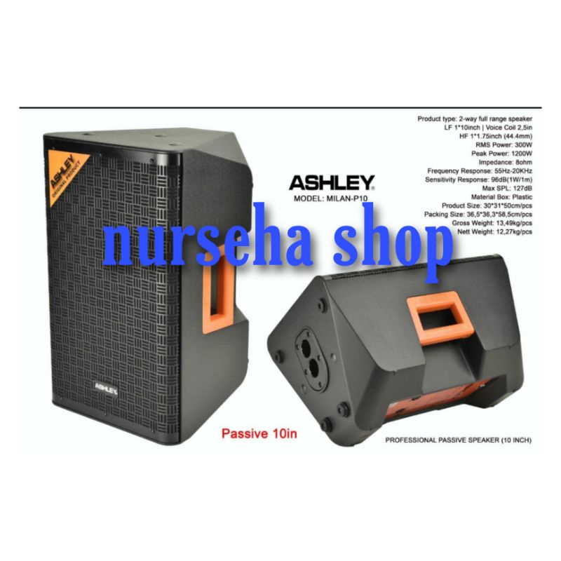 Jual Speaker Pasif Professional ASHLEY 10 Inch Full Range Milan P10