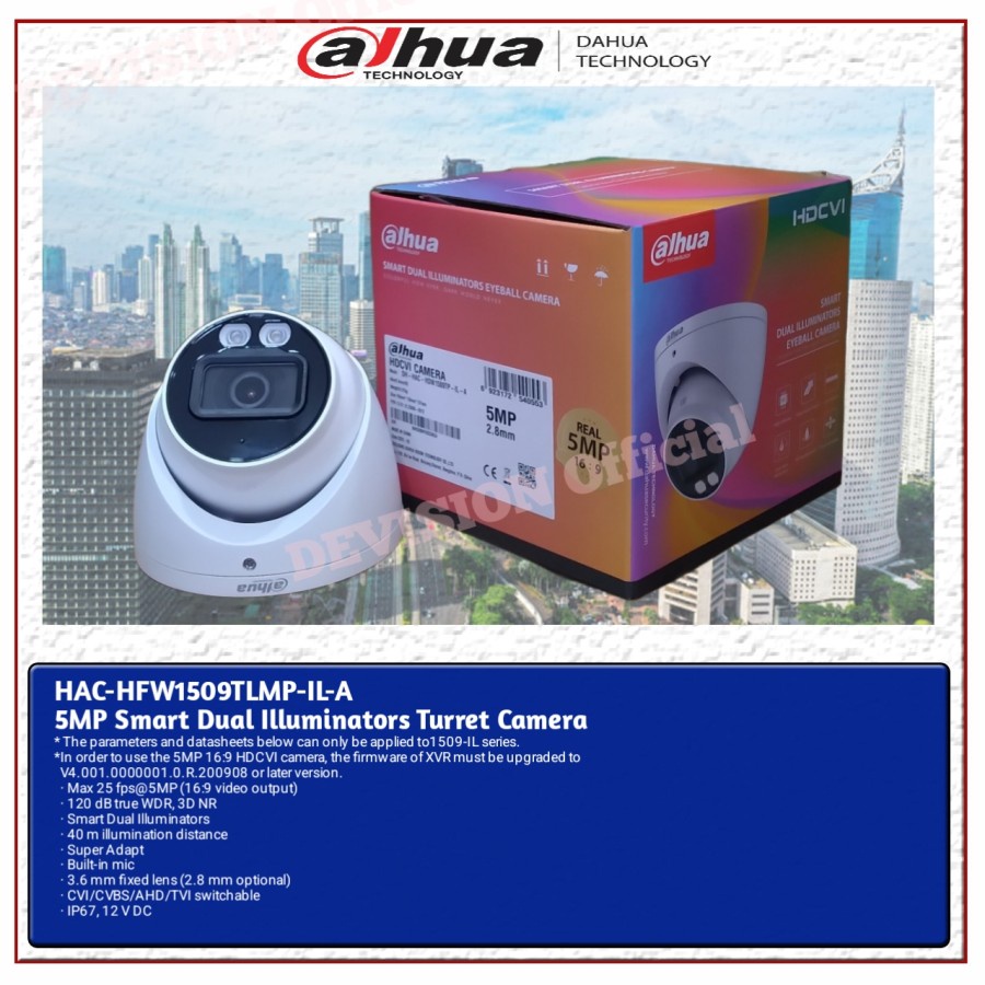 Jual HDW1509TP IL A KAMERA CCTV DAHUA 5MP SMART DUAL ILLUMINATORS