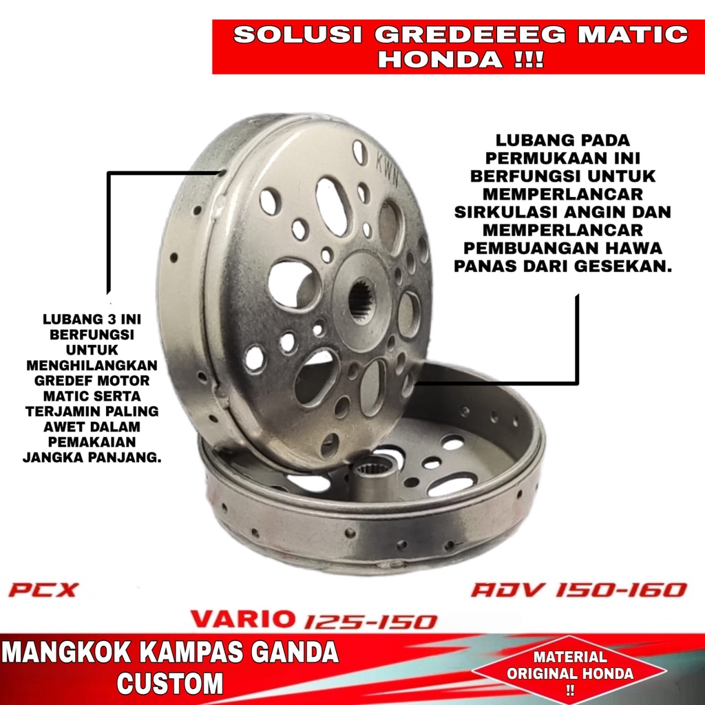 Jual SOLUSI ANTI GREDEG MANGKOK KAMPAS GANDA VARIO 125 150 160 SOLUSI