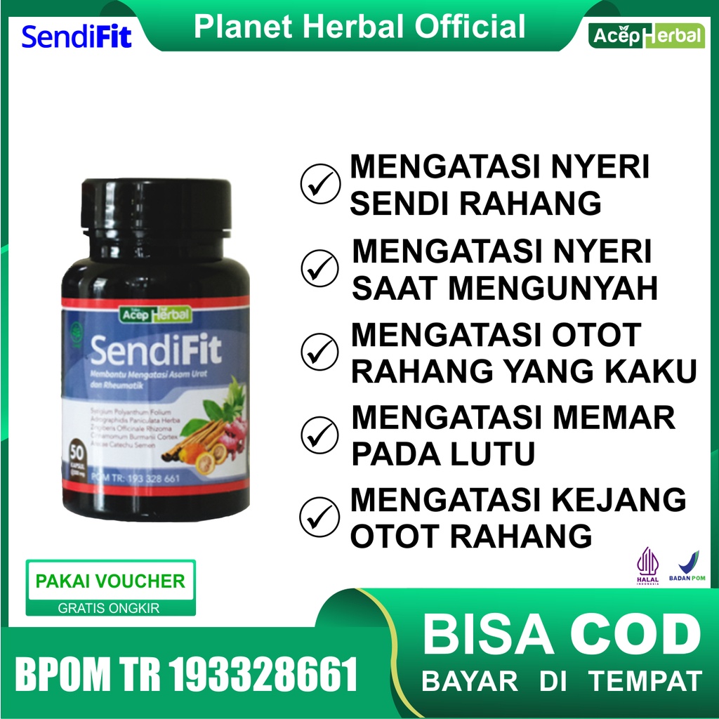 Jual Obat Nyeri Sendi Rahang SendiFit Acep Herbal Asli 100 Original