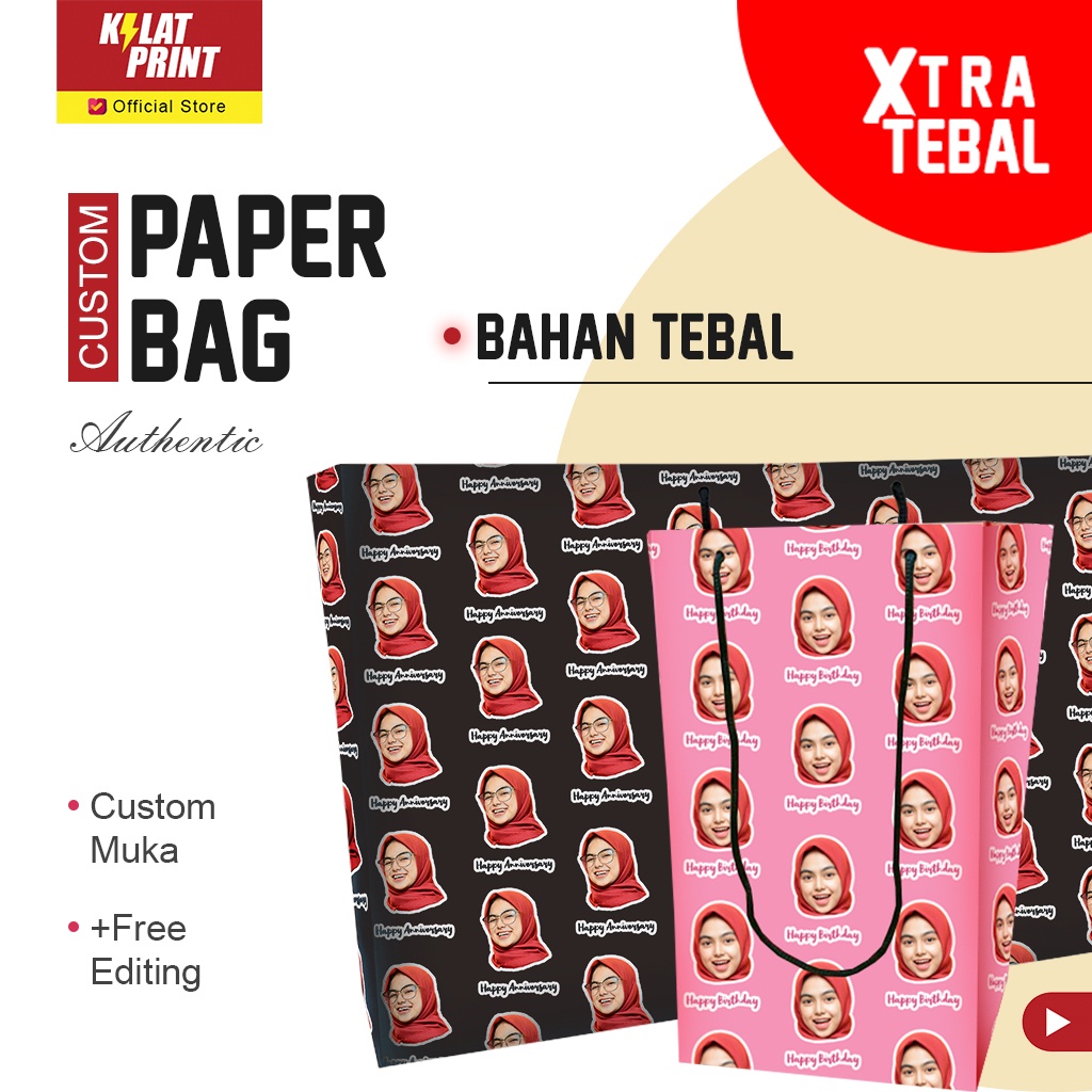 Jual Paperbag Custom Foto Sendiri Spesial Bahan Tebal Shopee Indonesia