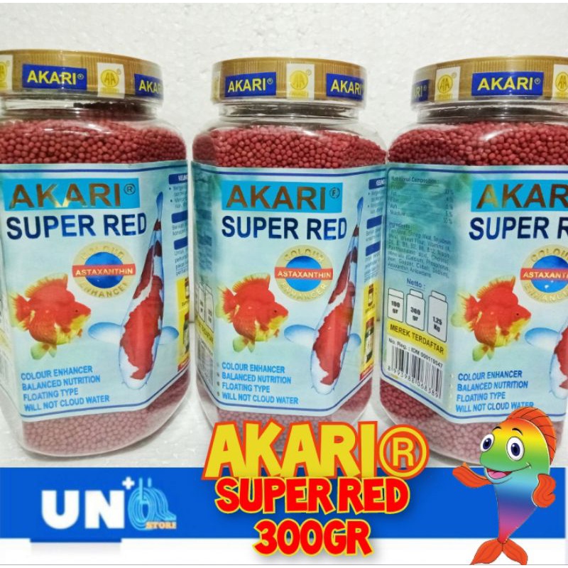 Jual AKARI SUPER RED 300Gram Pellet Pakan Ikan AKARI SUPER RED 1mm