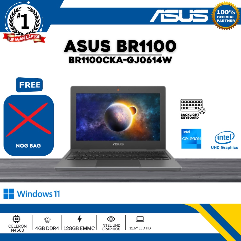 Jual LAPTOP ASUS BR1100CKA GJ0614W N4500 4GB 128GB UHD 11 6 W11