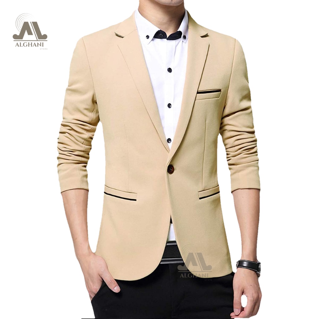 Jual Jas Blazer Zepp With Jacket Pria Formal Kancing Satu Slim Fit