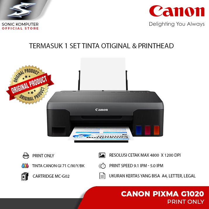 Jual Printer Inkjet Canon PIXMA G1020 Print Only Ink Tank G 1020