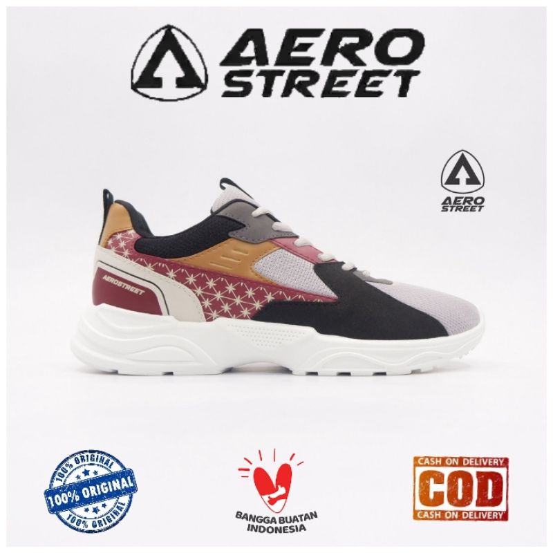 Jual Aerostreet Batik Abu Maroon Shopee Indonesia