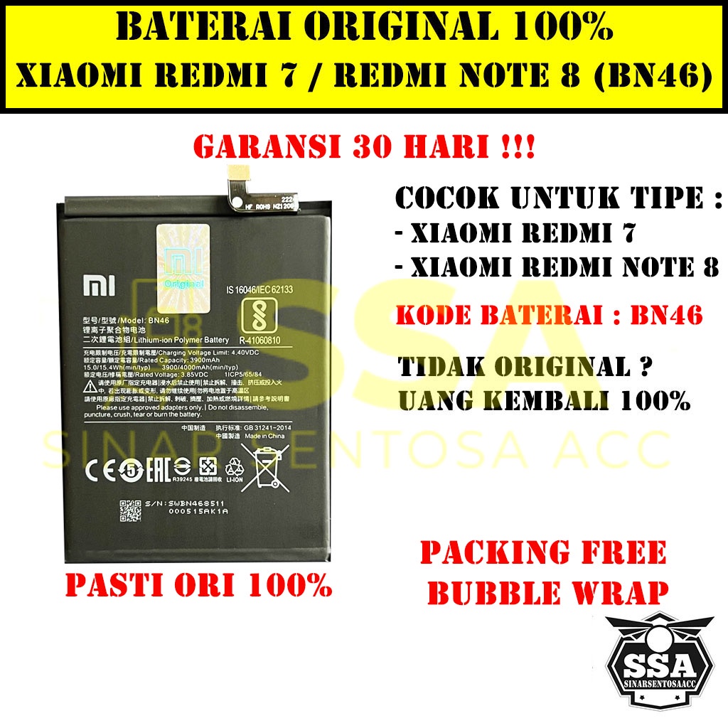 Jual Baterai Original Xiaomi Redmi Note Redmi Bn Bn Ori