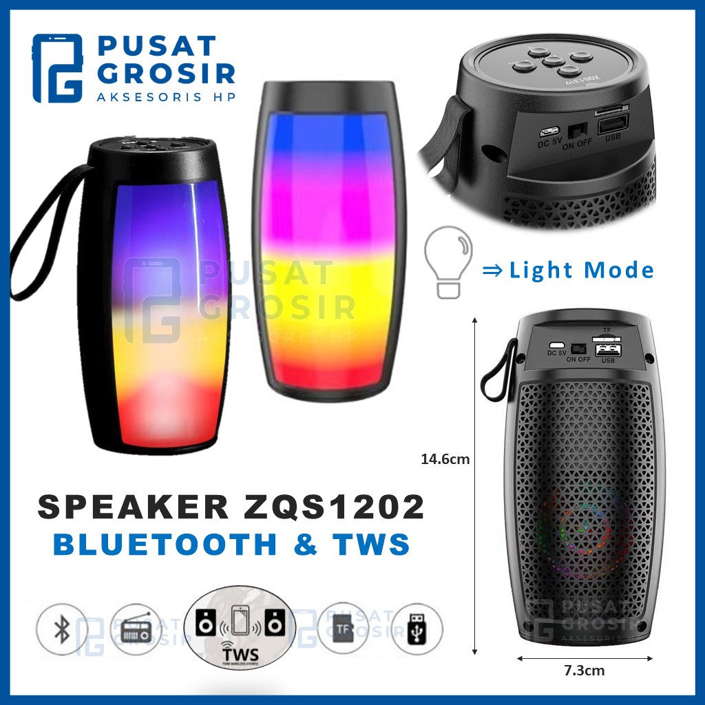 Jual Speaker Bluetooth Super Bass ZQS1202 ZQS 1202 TWS Spiker Blutut