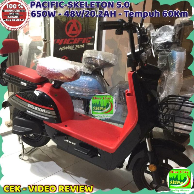 Jual Sepeda Listrik E Bike Pacific Skeleton 5 0 650W 48V 20 2 AH