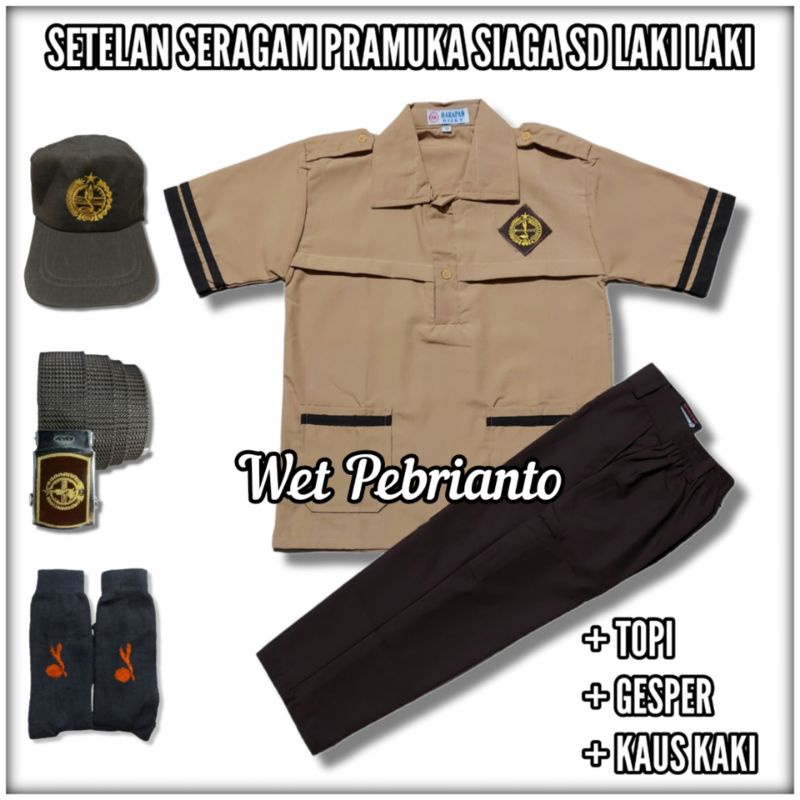 Jual Setelan Seragam Pramuka Siaga SD Laki Laki Baju Siaga Lengan