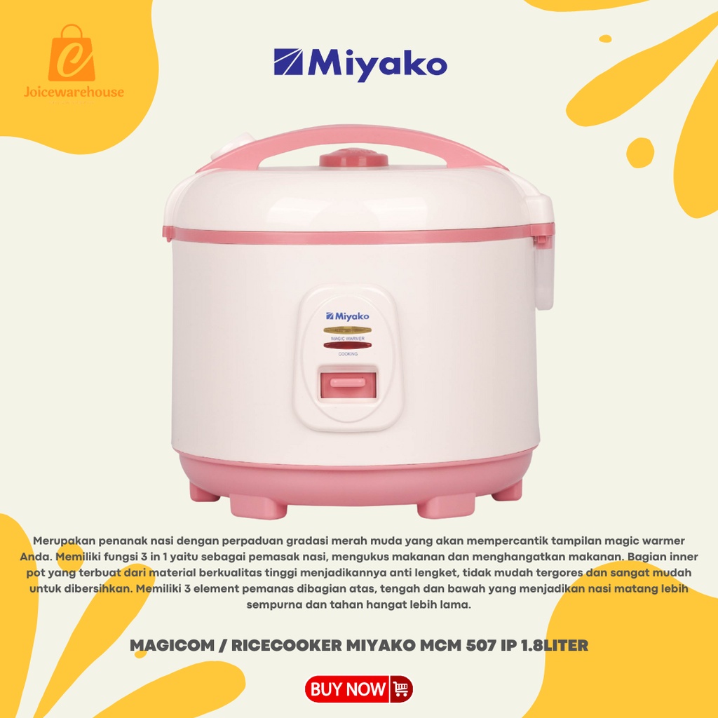 Jual Magicom Ricecooker Miyako Mcm Ip Liter Shopee Indonesia