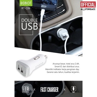 Jual Car Charger Robot Rt C Sever Mobil Dual Output A A White